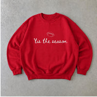 Football Game Day “Tis The Season” Sweatshirt Fall Sports Women Minimalist Design