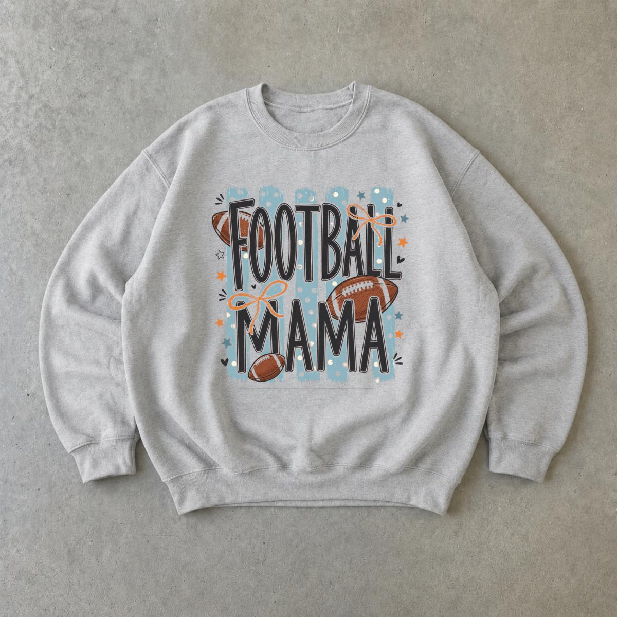 Football Mama Sweatshirt Football Mama Fall Football Mom Unisex Retro Bow Game Day Design