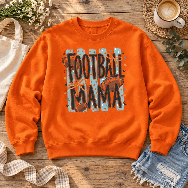 Football Mama Sweatshirt Retro Bow Game Day Football Mom Crewneck