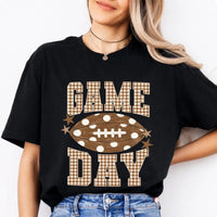 Football Mom Game Day Game Day Sweatshirt and T-Shirt Football Season Women Gingham Football Design