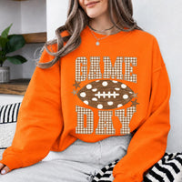 Football Mom Game Day Game Day Sweatshirt and T-Shirt Football Season Women Gingham Football Design