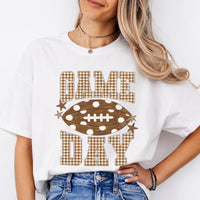 Football Mom Game Day Game Day Sweatshirt and T-Shirt Football Season Women Gingham Football Design