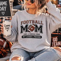 Football Mom Sweatshirt Louder & Prouder Game Day Fall Football Season Women Vintage Varsity Design