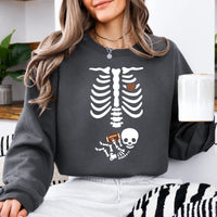 Football Pregnancy Announcement Sweatshirt Skeleton Football Baby Design Football Season Women Cute Spooky
