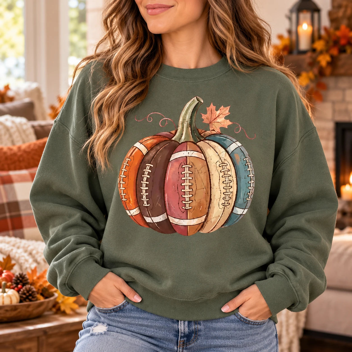 Football Pumpkin Sweatshirt, Fall Football Season, Cute Thanksgiving Sports Fan