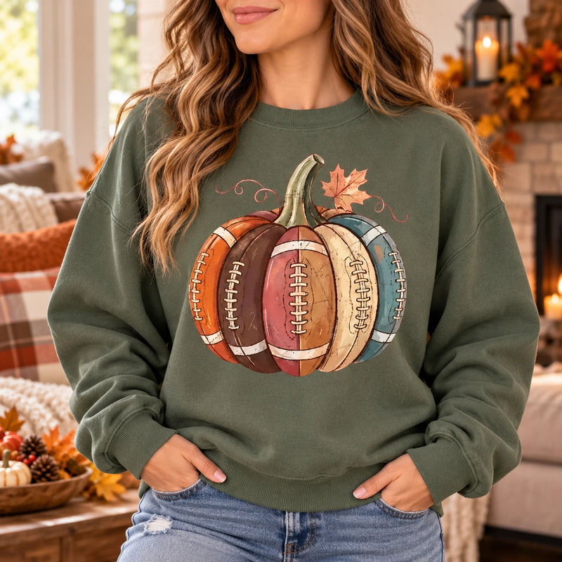 Football Pumpkin Sweatshirt, Fall Football Season, Cute Thanksgiving Sports Fan