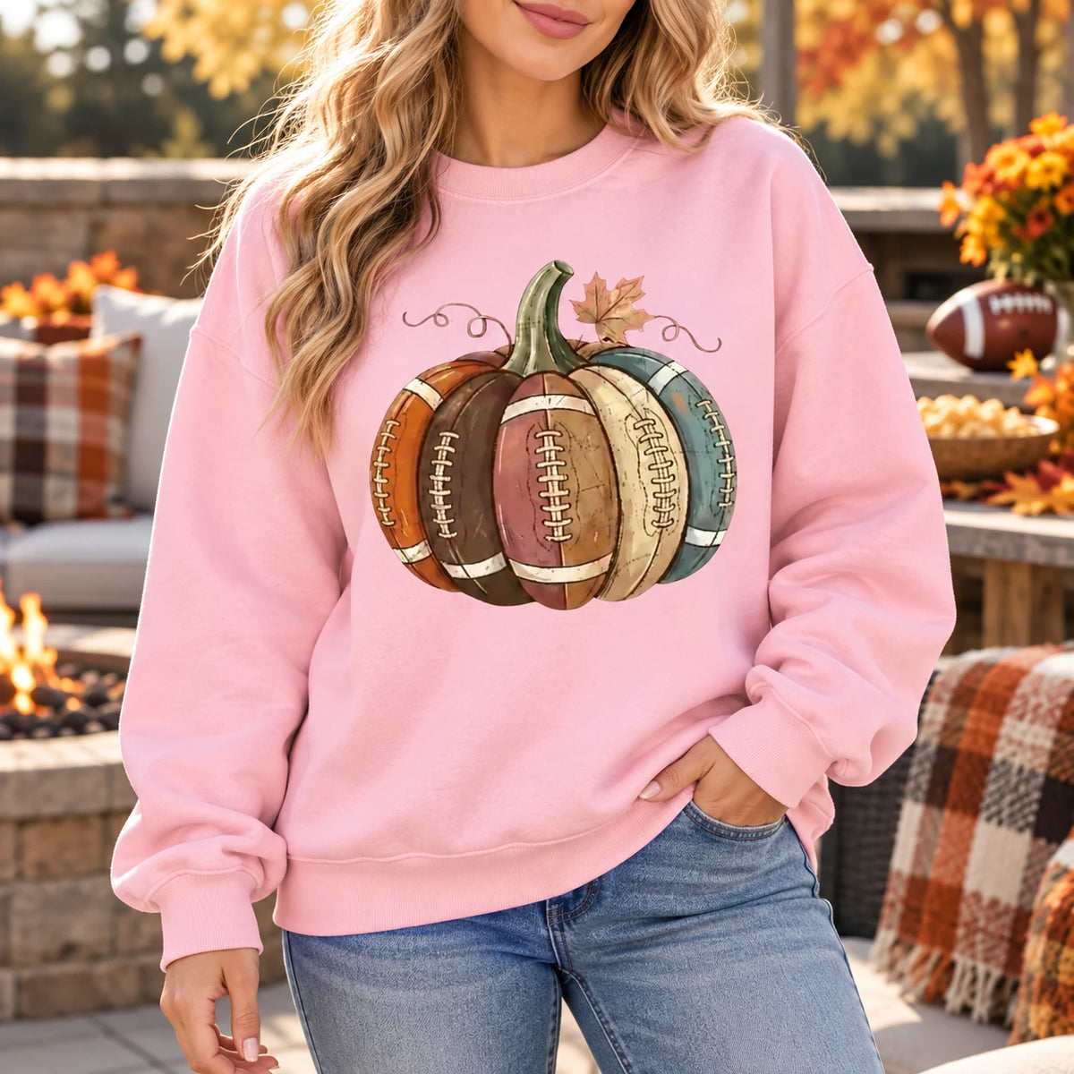 Football Pumpkin Sweatshirt, Fall Football Season, Cute Thanksgiving Sports Fan