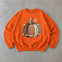 Football Pumpkin Sweatshirt, Football Pumpkin Design, Fall Football Season Unisex Cute Vintage Style