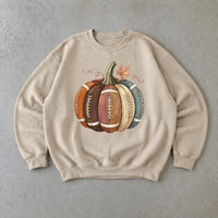 Football Pumpkin Sweatshirt, Football Pumpkin Design, Fall Football Season Unisex Cute Vintage Style