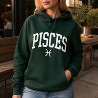 [FULL 12 ZODIAC] Zodiac Sign Hoodie, Astrology Star Sign Name & Glyph, Horoscope Birthday Gift, Unisex, Vintage Varsity Collegiate Style