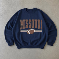 Full 50 States Football Sweatshirt, Georgia Montana Washington Texas Crewneck, Vintage State Football Graphic Pullover, Game Day Sports Shirt, USA State Gift for Football Fans