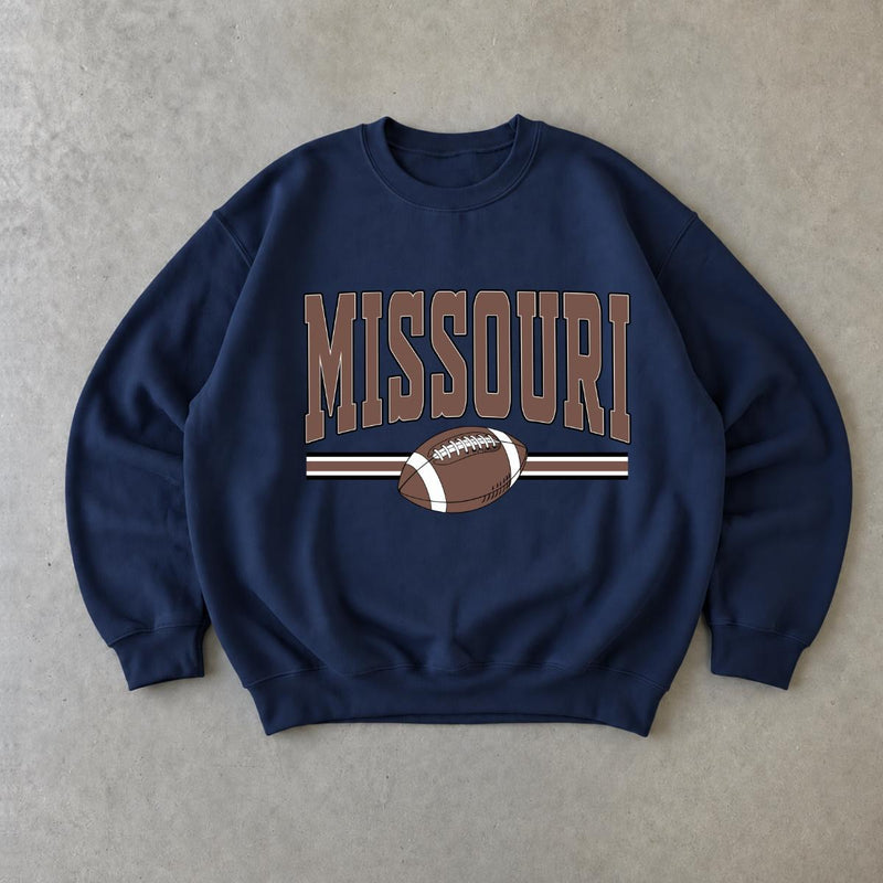 Full 50 States Football Sweatshirt, Georgia Montana Washington Texas Crewneck, Vintage State Football Graphic Pullover, Game Day Sports Shirt, USA State Gift for Football Fans