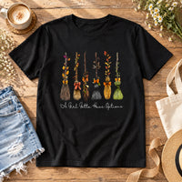 Funny Halloween Witch A Girl Gotta Have Options T-Shirt and Sweatshirt for Women Fall Broom Graphic