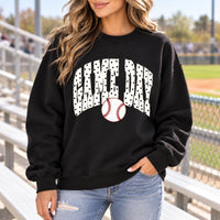 Game Day Baseball Sweatshirt for Women, Sports Mom Baseball Season with Cute Polka Dot Graphic