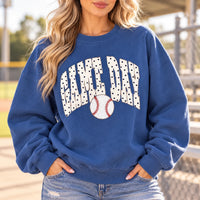 Game Day Baseball Sweatshirt for Women, Sports Mom Baseball Season with Cute Polka Dot Graphic