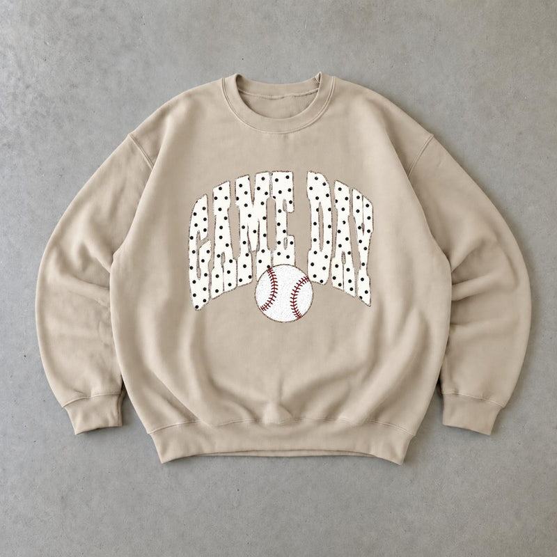 Game Day Baseball Sweatshirt Game Day Baseball Sports Mom Baseball Season Women Cute Polka Dot
