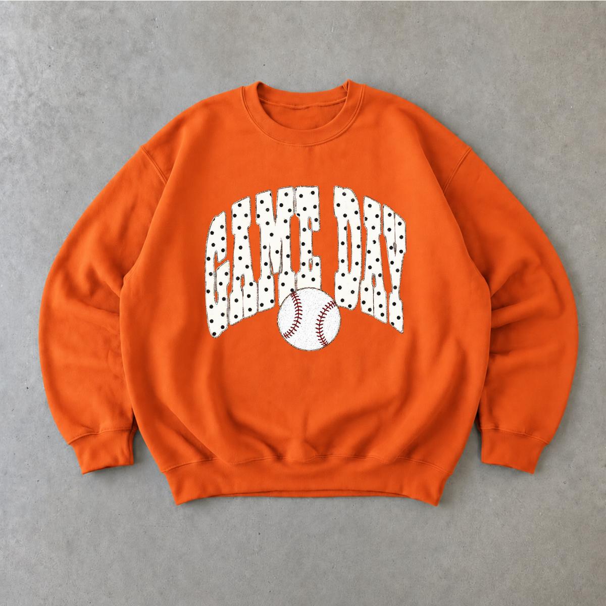 Game Day Baseball Sweatshirt Game Day Baseball Sports Mom Baseball Season Women Cute Polka Dot