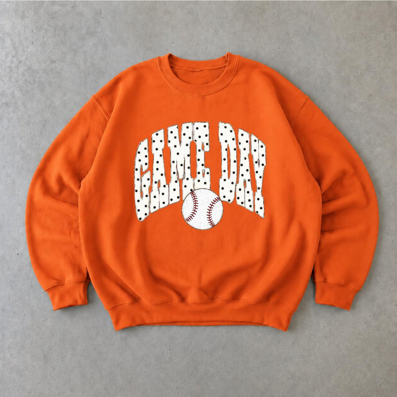 Game Day Baseball Sweatshirt Game Day Baseball Sports Mom Baseball Season Women Cute Polka Dot