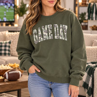 Game Day Sweatshirt Camo Football Vintage Distressed Sports for Tailgates Watch Parties Football Season