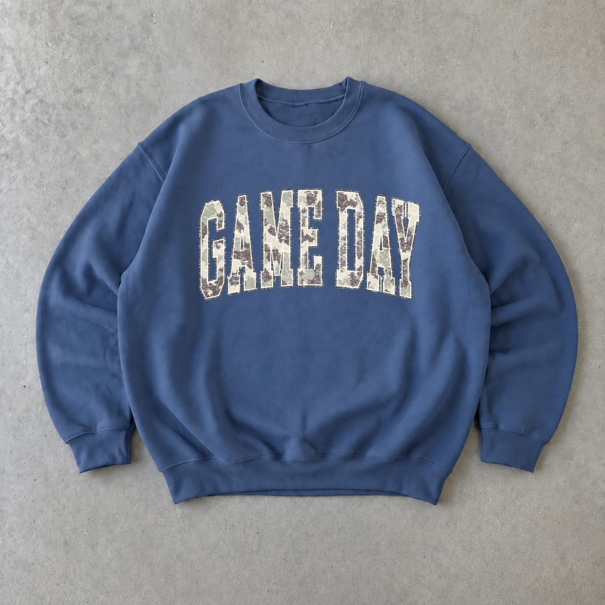 Game Day Sweatshirt Game Day Camo Football Season Unisex Vintage Sports Design