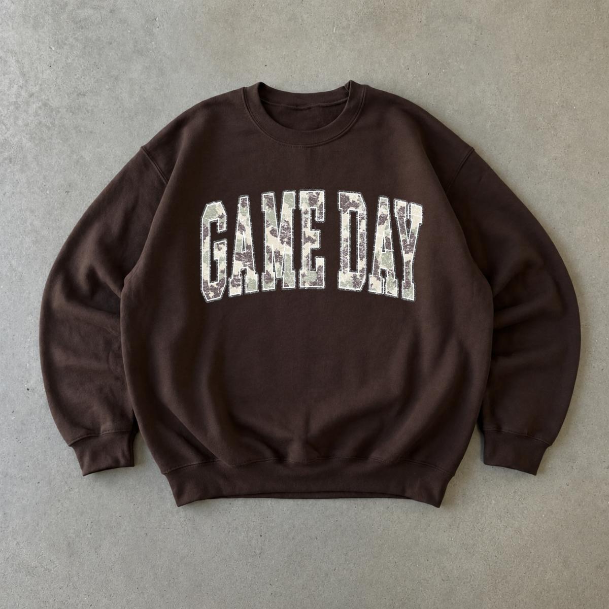 Game Day Sweatshirt Game Day Camo Football Season Unisex Vintage Sports Design