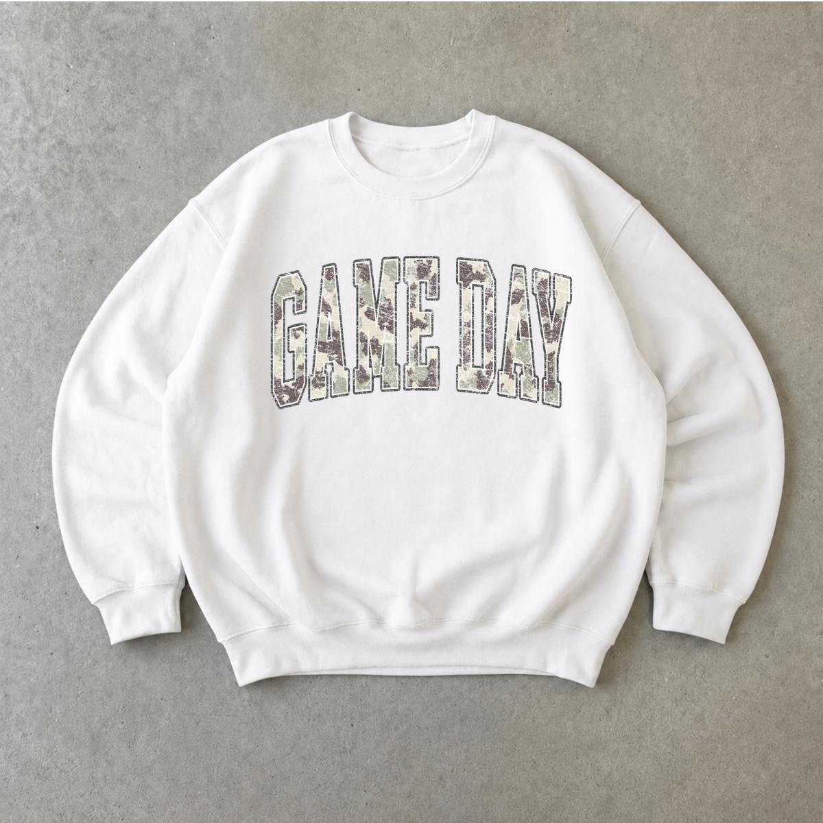 Game Day Sweatshirt Game Day Camo Football Season Unisex Vintage Sports Design
