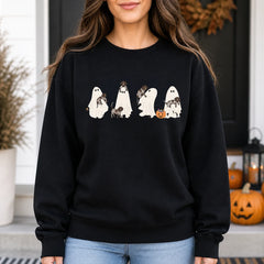 German Shorthaired Pointer Halloween Sweatshirt Cute Ghost Dogs Trick or Treat Pumpkin Dog Mom Spooky Fall Top