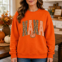 Grandma Fall Sweatshirt Mama Mimi Gigi Nana Pumpkin Name Fall Grandmother Gift Women Camo Gingham Style