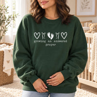 Growing An Answered Prayer Pregnancy Announcement Sweatshirt Christian Baby Reveal