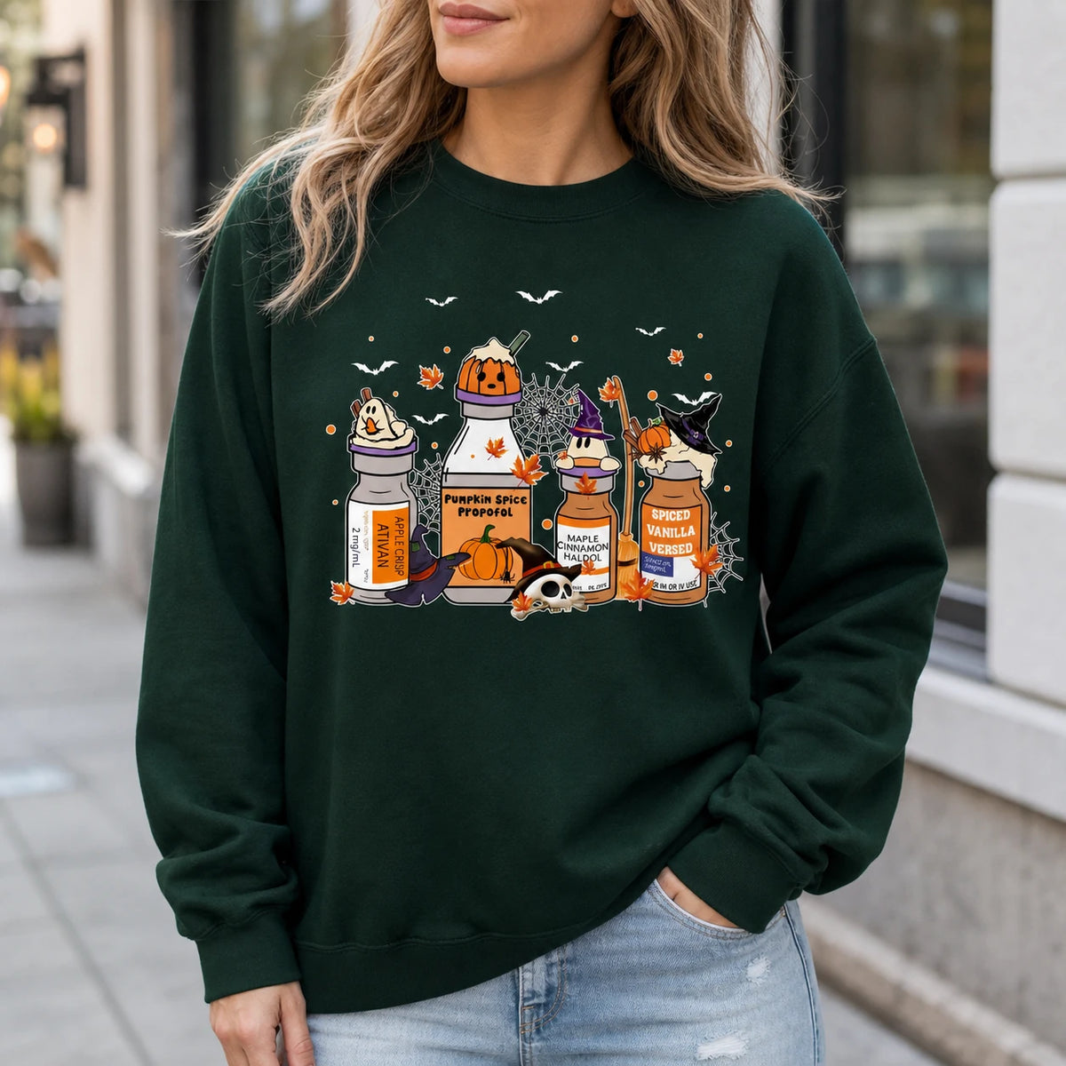 Halloween Anesthesia Pumpkin Spice Propofol Shirt, Funny CRNA Anesthesiologist Fall Medical Tee & Sweatshirt