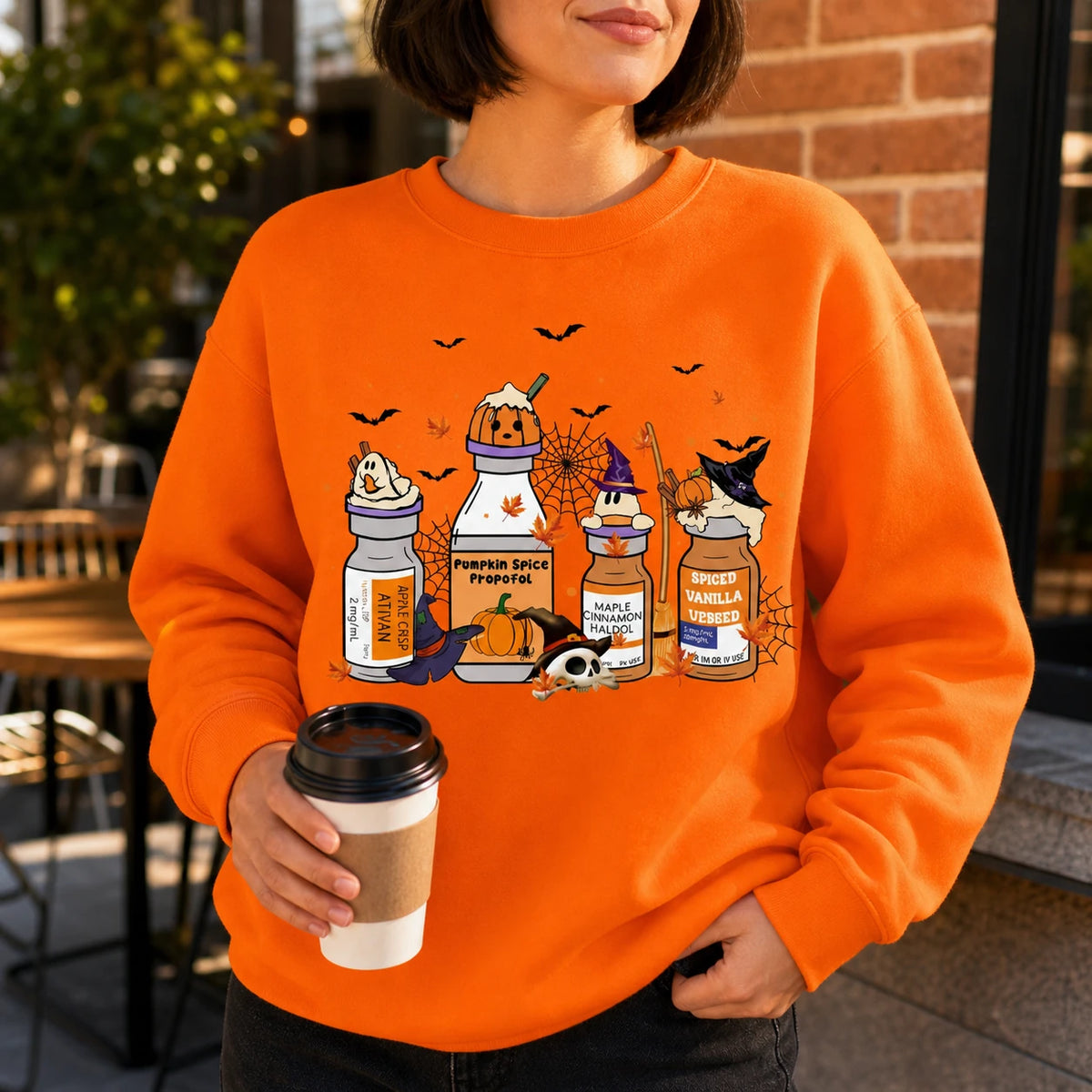 Halloween Anesthesia Pumpkin Spice Propofol Shirt, Funny CRNA Anesthesiologist Fall Medical Tee & Sweatshirt