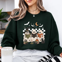 Halloween Book Lover Ghost Reading Club Sweatshirt Halloween Reader Women Cute Spooky Illustrated Design