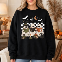 Halloween Book Lover Ghost Reading Sweatshirt Cute Spooky Reader Crewneck