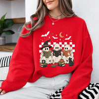 Halloween Book Lover Ghost Reading Sweatshirt Cute Spooky Reader Crewneck