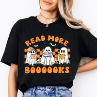 Halloween Book Lover Read More Booooooks Sweatshirt and T-Shirt Fall Spooky Season Unisex Retro Cute Ghost Graphic