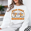 Halloween Book Lover Read More Booooooks Sweatshirt and T-Shirt Fall Spooky Season Unisex Retro Cute Ghost Graphic
