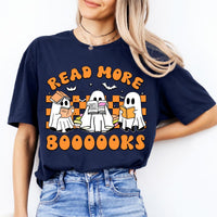 Halloween Book Lover Read More Booooooks Sweatshirt and T-Shirt Fall Spooky Season Unisex Retro Cute Ghost Graphic