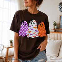 Halloween Ghost Sweatshirt Cute Three Ghosts Spooky Season Women Coquette Design