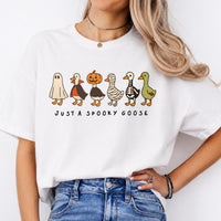 Halloween Goose Just A Spooky Goose Sweatshirt and T-Shirt Spooky Season Women Cute Graphic