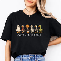 Halloween Goose Just A Spooky Goose Sweatshirt and T-Shirt Spooky Season Women Cute Graphic