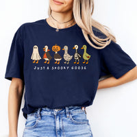 Halloween Goose Just A Spooky Goose Sweatshirt and T-Shirt Spooky Season Women Cute Graphic