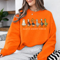 Halloween Goose Just A Spooky Goose Sweatshirt and T-Shirt Spooky Season Women Cute Graphic