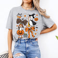 Halloween Goose T-Shirt Cute Witch and Pumpkin Geese Fall Spooky Season Women Coquette Graphic Top