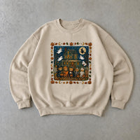Halloween Haunted House Sweatshirt, Cute Spooky Season Crewneck, Vintage Ghost Pumpkin Bear Shirt, Fall Halloween Pullover, Kawaii Halloween Graphic Sweatshirt, Autumn Outfit Gift For Her, Cozy Holiday Tee