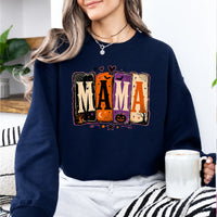 Halloween Mama Crewneck Sweatshirt, Vintage Spooky Mom Pumpkin Graphic