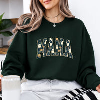Halloween Mama Sweatshirt Cute Ghost Floral Mom Fall