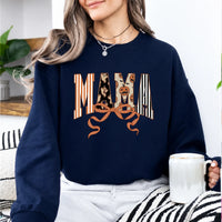 Halloween Mama Sweatshirt MAMA Bow Design Halloween Mom Women Cute Coquette Varsity Style