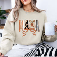 Halloween Mama Sweatshirt MAMA Bow Design Halloween Mom Women Cute Coquette Varsity Style