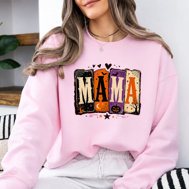 Halloween Mama Sweatshirt MAMA Halloween Mom Women Vintage Spooky Cute Design