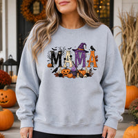 Halloween Mama Sweatshirt, Spooky MAMA Witch Pumpkin Graphic for Moms, Cute October Fall Style